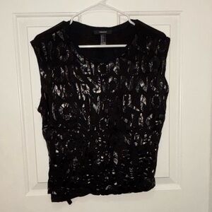 Trendy Black Sleeveless Top, Small, Forever21, cute with jeans or leather bottom